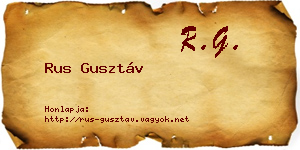 Rus Gusztáv névjegykártya